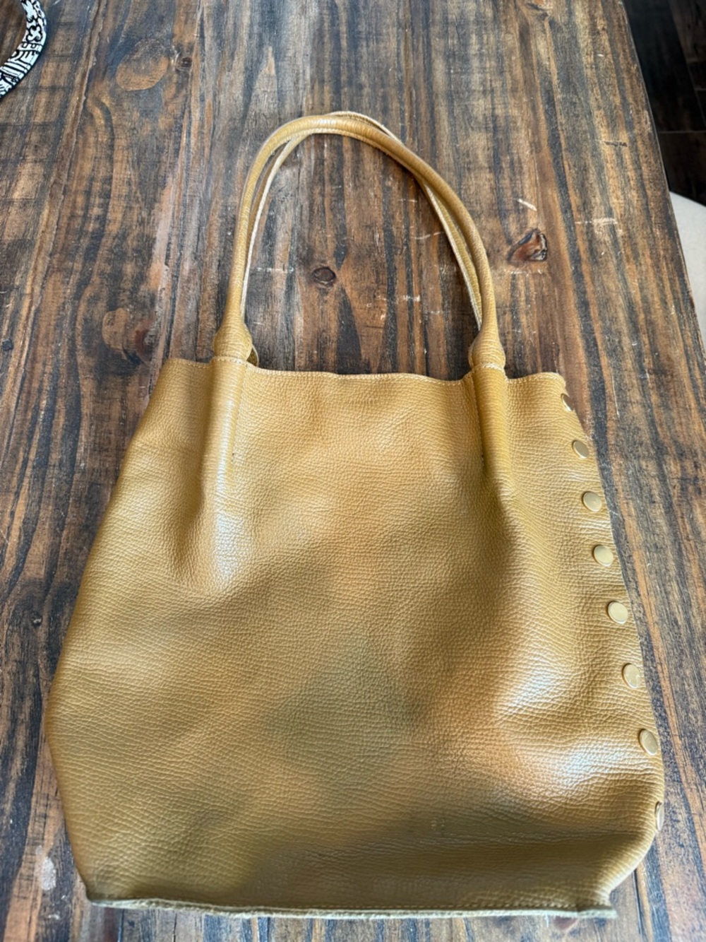 Hammitt Tan Pebbled Leather Shoulder Bag with Red Interior